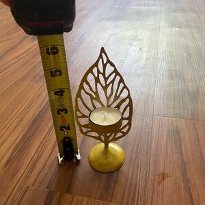 Gold Leaf Candle Holder